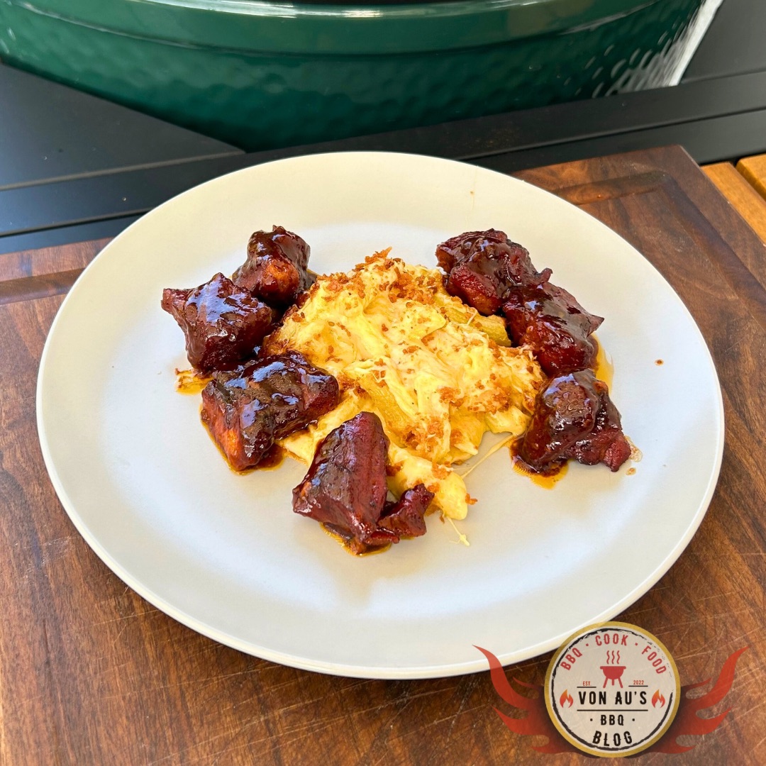 Pork Neck Burnt Ends | Mac & Cheese