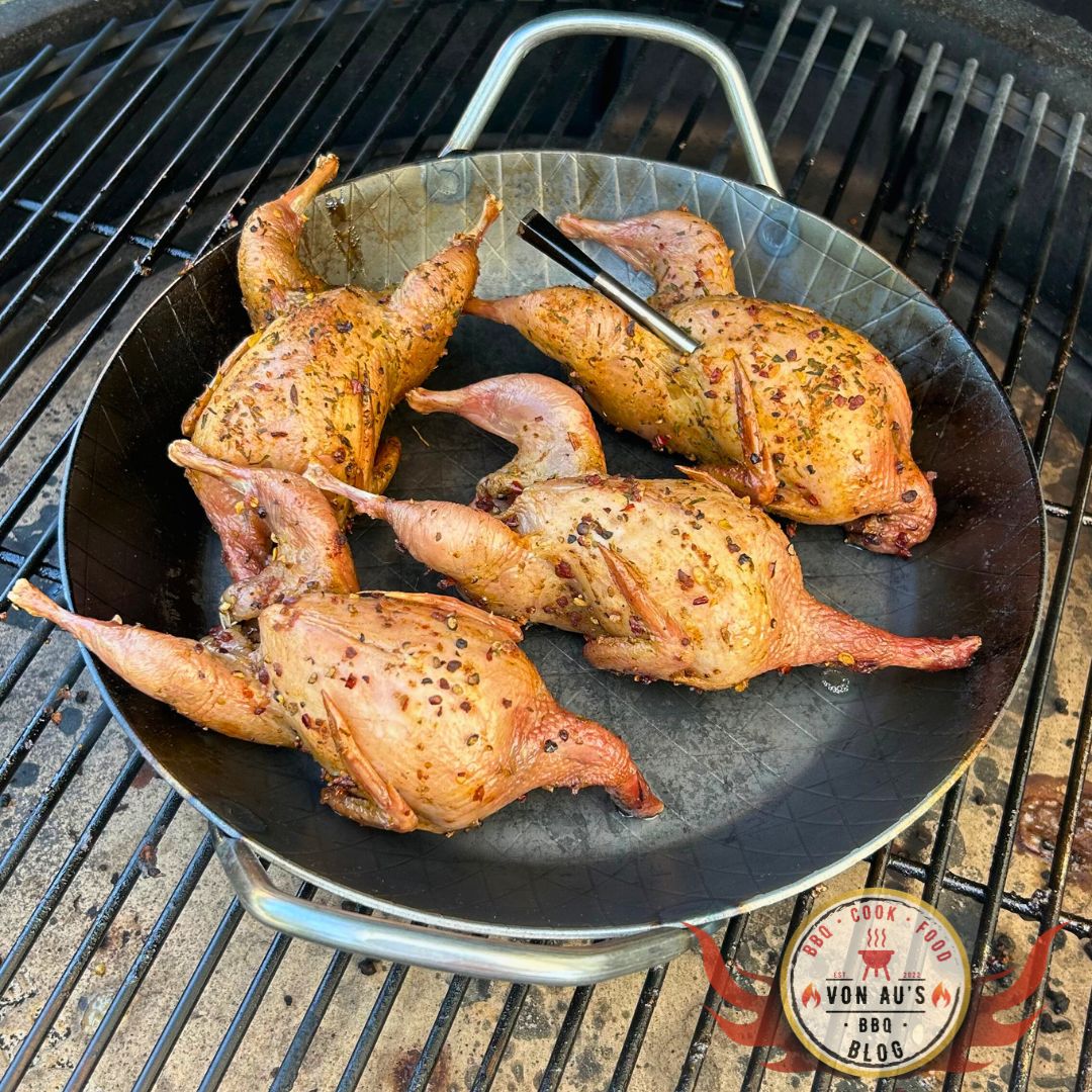 BBQ-Wachtel | cremiges Spargel-Risotto